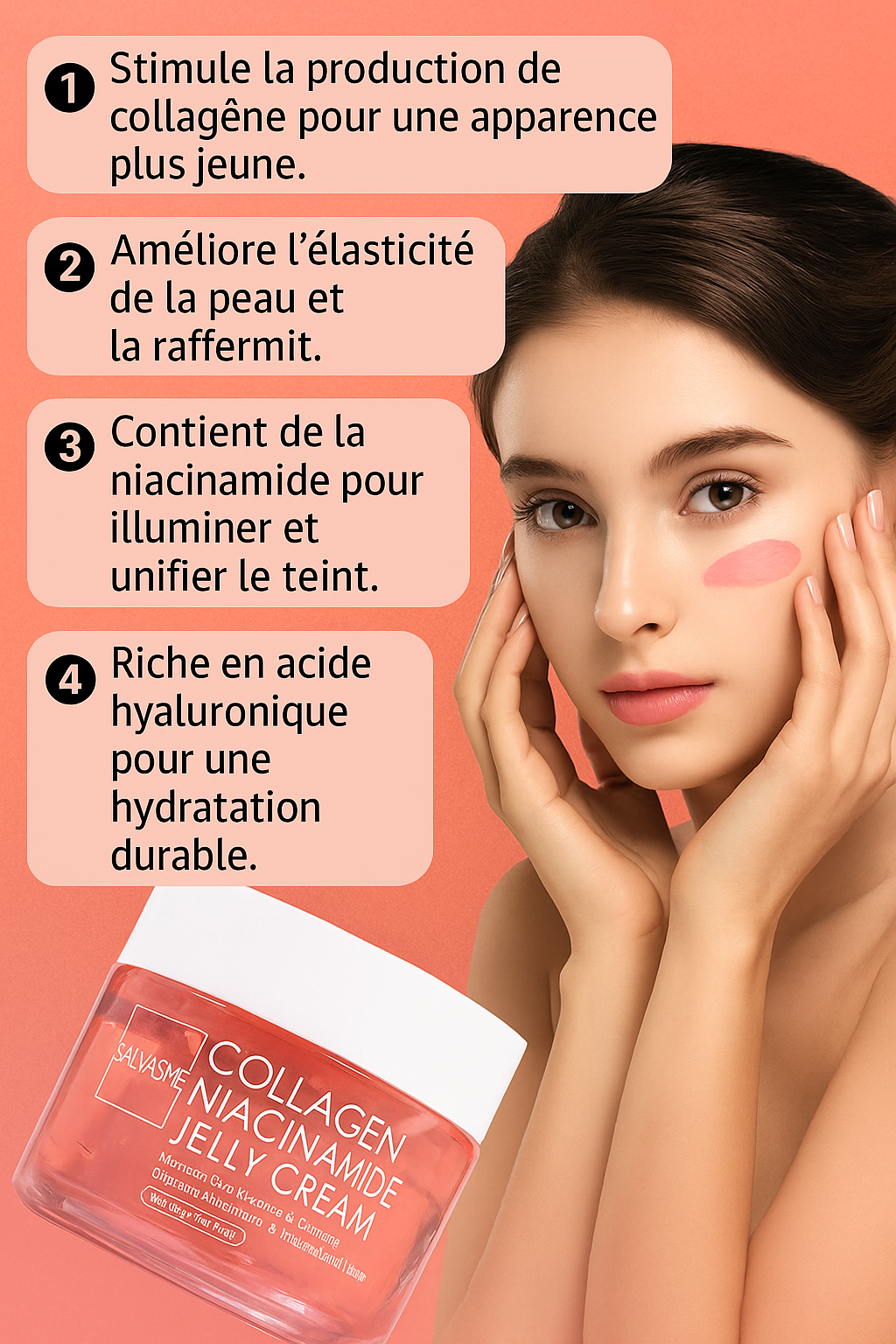 Crème Gel au Collagène – Hydratation & Peau Renforcée à la niacinamide pour une peau lisse et éclatante