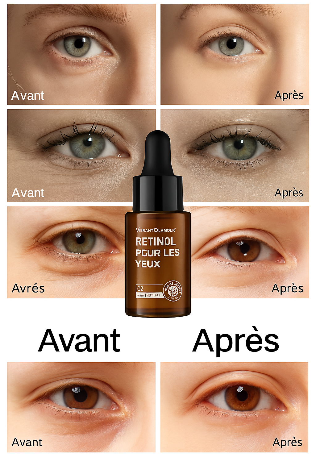 Sérum Contour des Yeux au Rétinol – Anti-Rides, Anti-Cernes & Anti-Poches