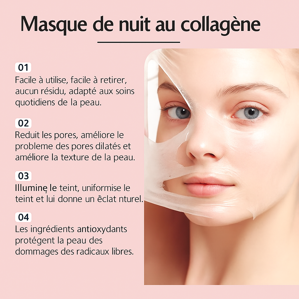 Masque de nuit au Collagène – Hydratation Intense, Anti-Rides & Éclat Lumineux