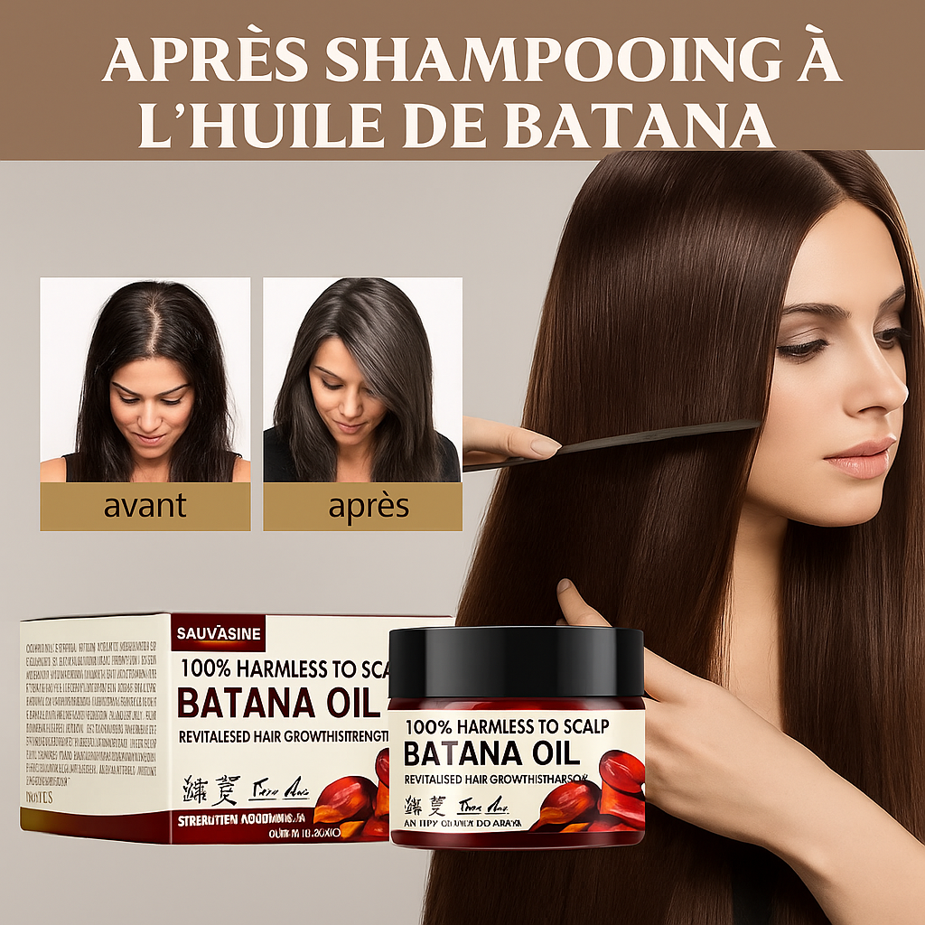 Masque Capillaire au Beurre de Batana 100% Naturel – Soin Nourrissant et Réparateur pour Cheveux Secs, Abîmés et en Pousse