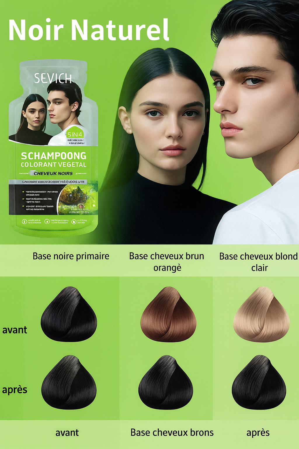 Shampoing Colorant à Base de Plantes Naturelles Pures