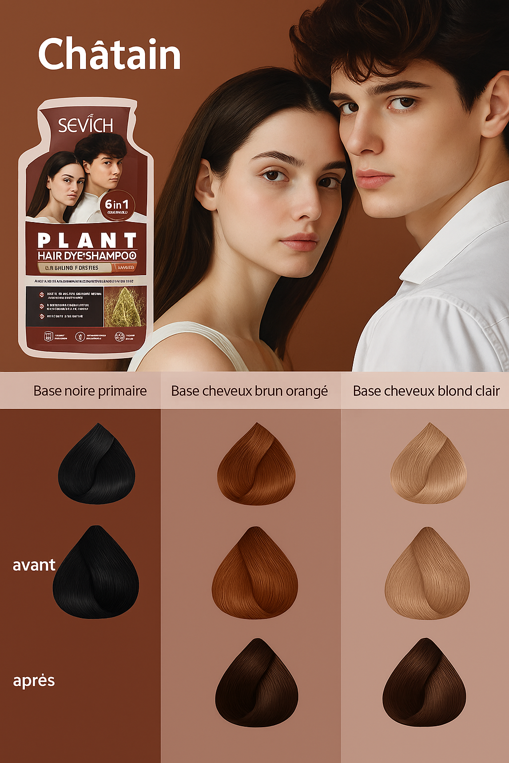 Shampoing Colorant à Base de Plantes Naturelles Pures