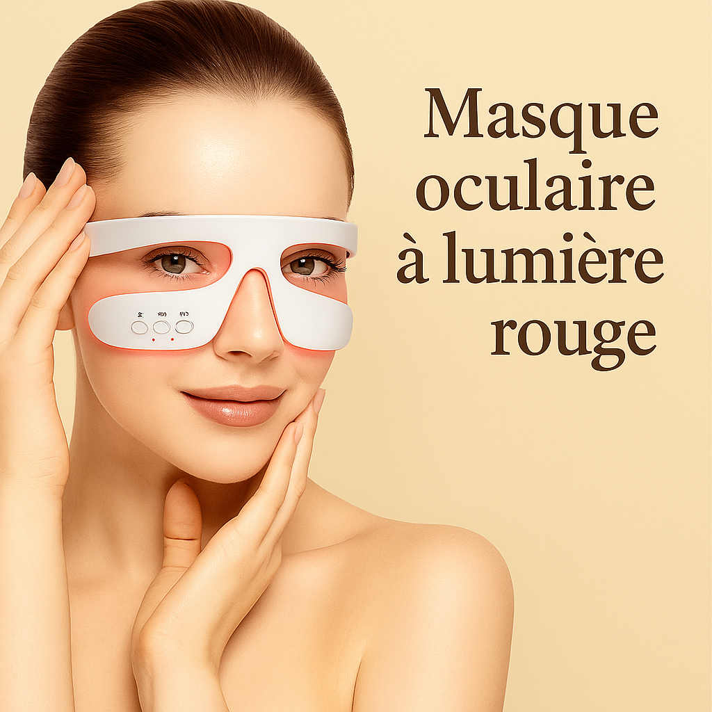 Masque oculaire lumière rouge – anti-rides & anti-cernes microcourants 3D + crème contour des yeux offert