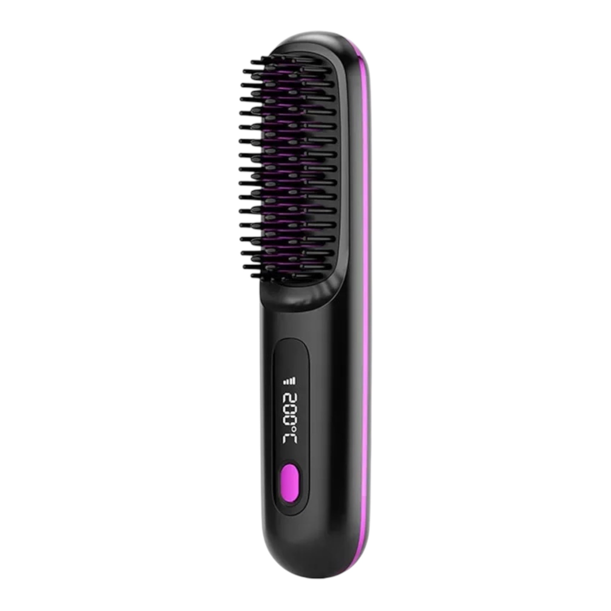 Brosse Lissante Chauffante Sans Fil avec Écran LCD – Céramique & Ions Négatifs