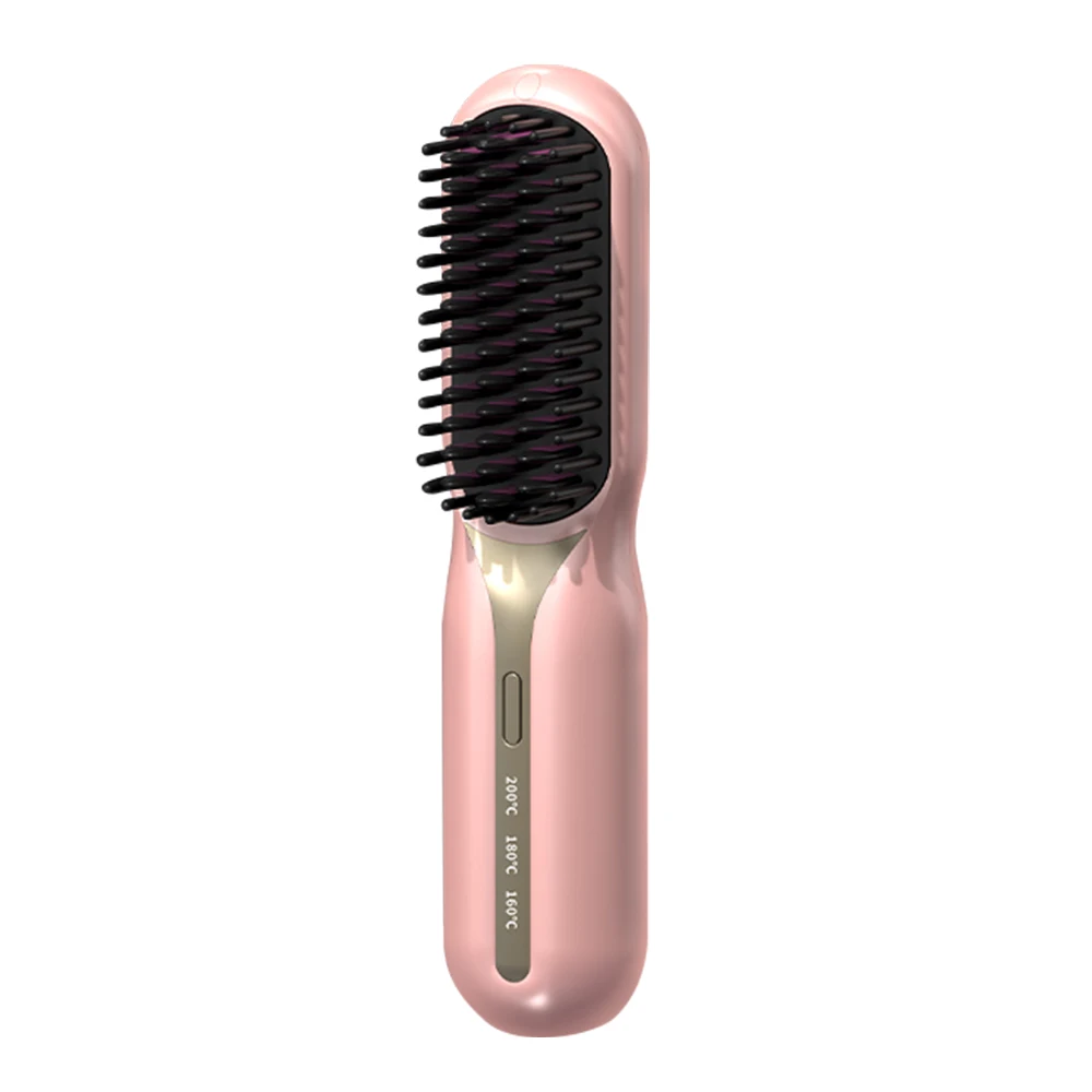 Brosse Lissante Chauffante Sans Fil – Céramique & Ions Négatifs