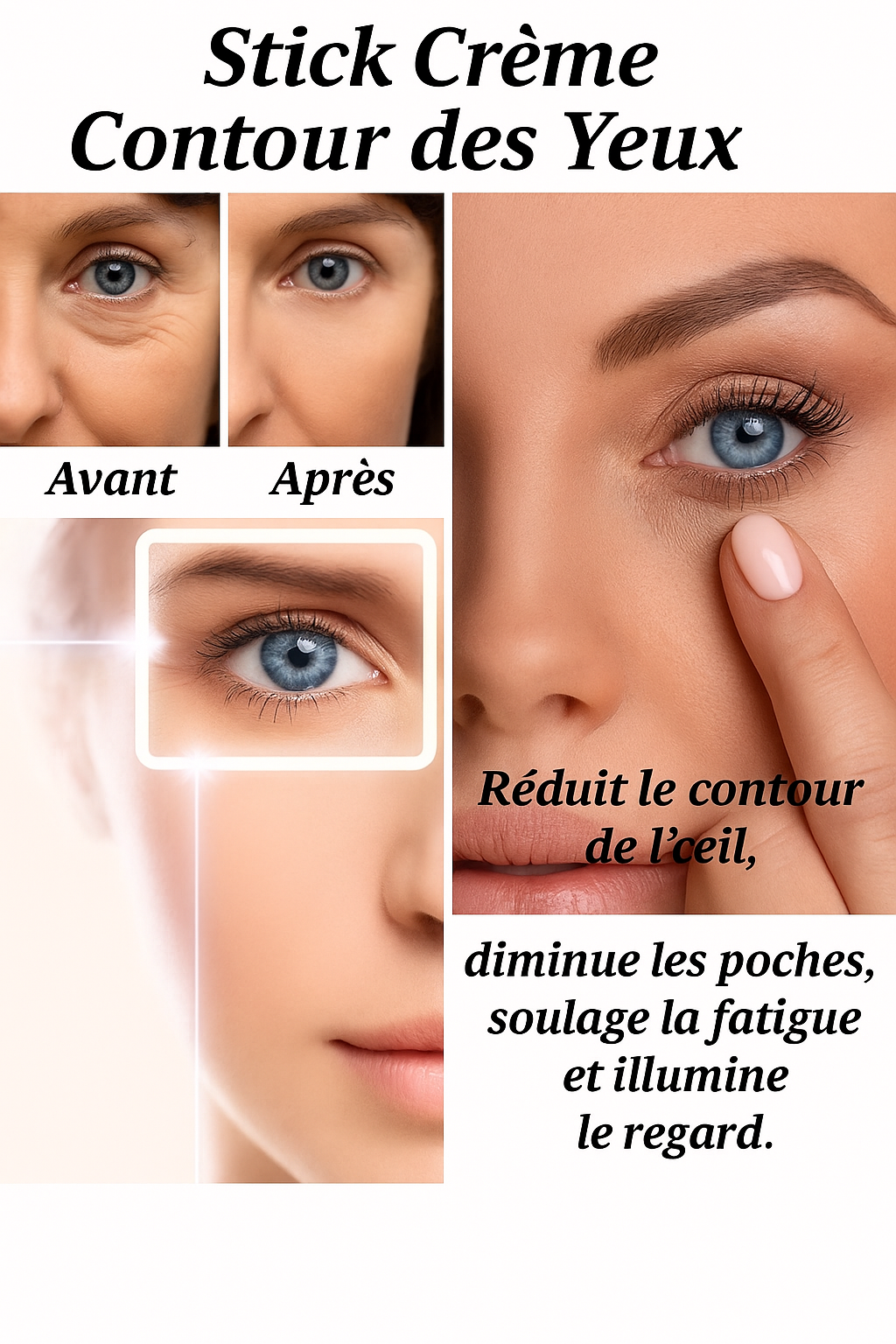 Stick Contour des Yeux au Collagène Peptide d’Escargot – Anti-Cernes, Anti-Poches, Fermeté & Hydratation Intense