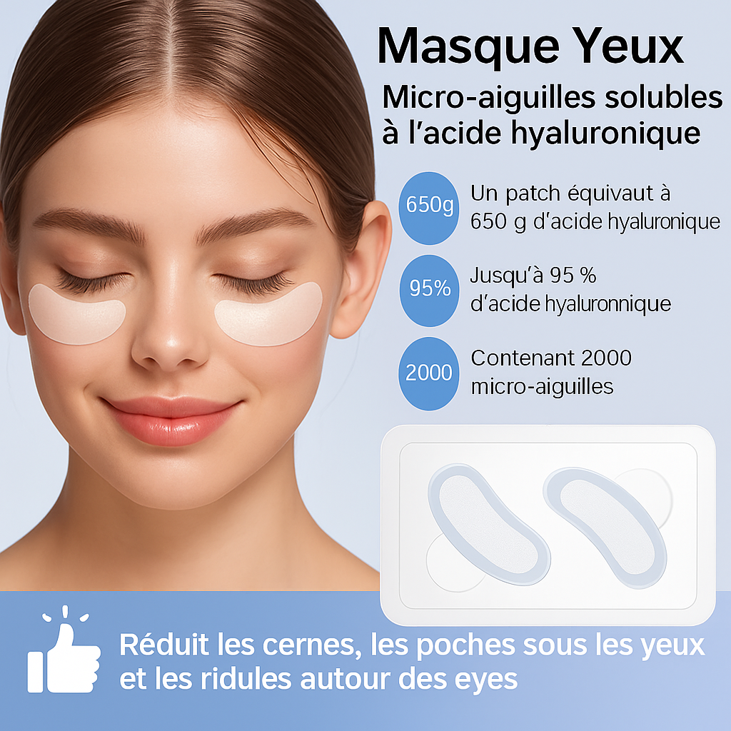 Patchs Yeux Micro-aiguilles – Soin Coréen à l’Acide Hyaluronique | Anti-Rides, Anti-Âge, Cernes & Hydratation