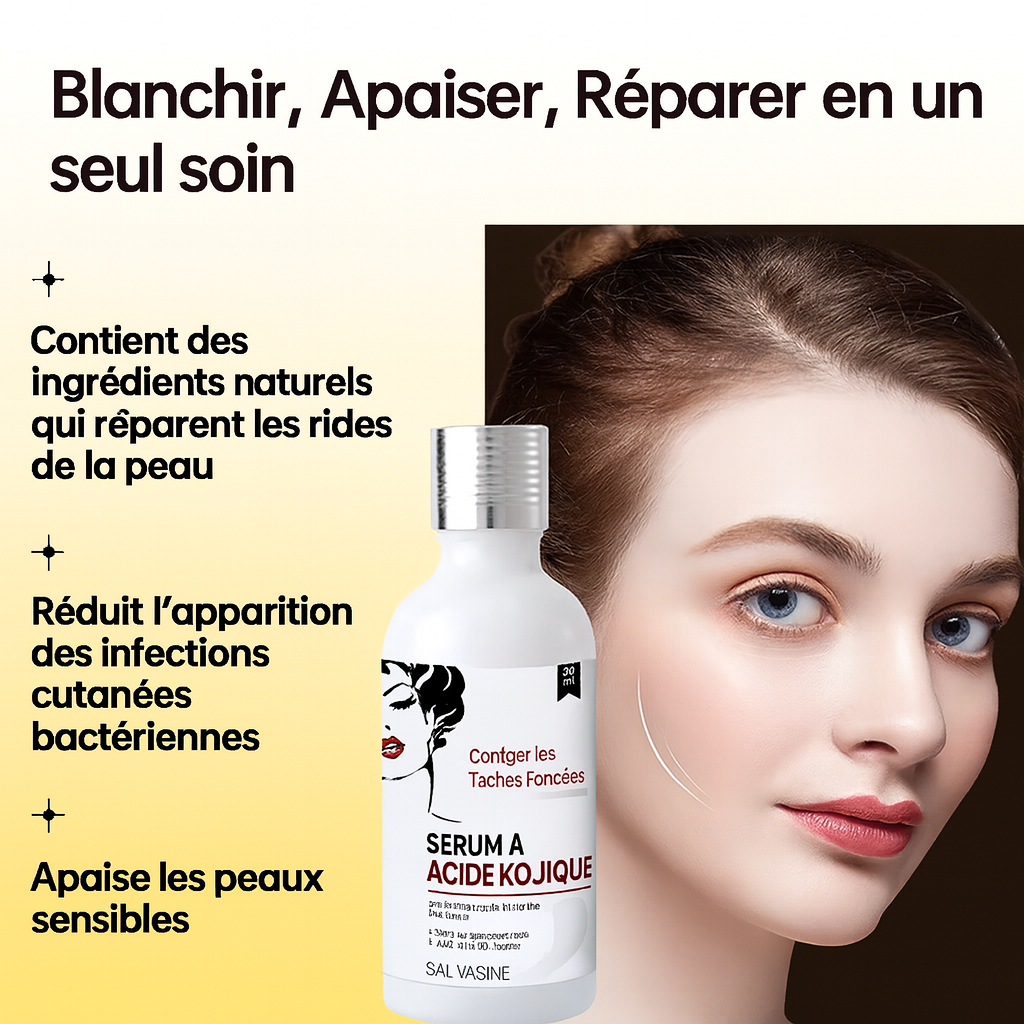 Sérum Visage Éclaircissant à l’Acide Kojique – Anti-Taches & Anti-Rides
