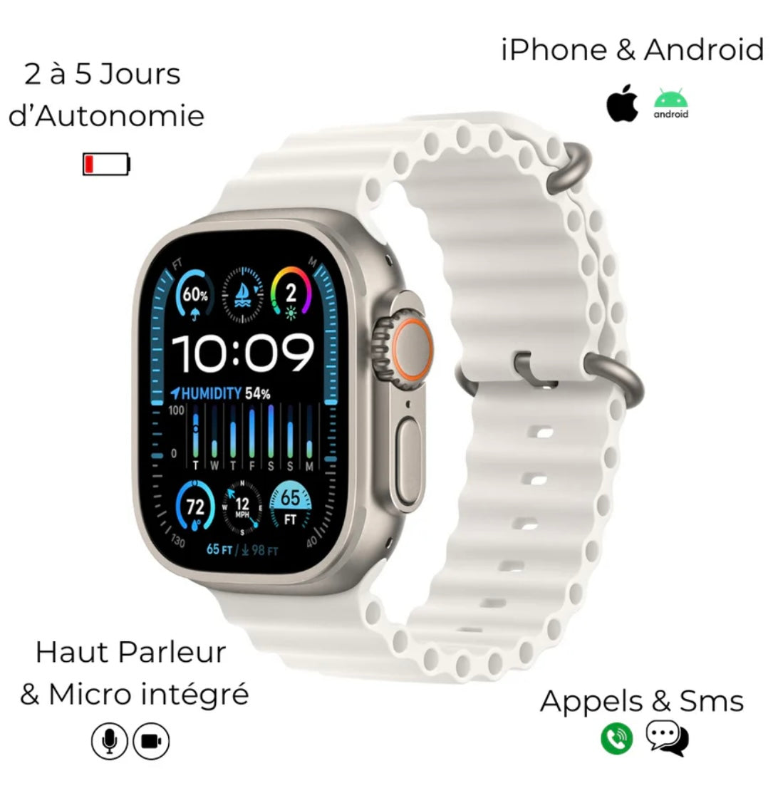 Montre Connectée Bluetooth, UltraMax 3 49mm Compatible iPhone & Android, Appels et Notifications