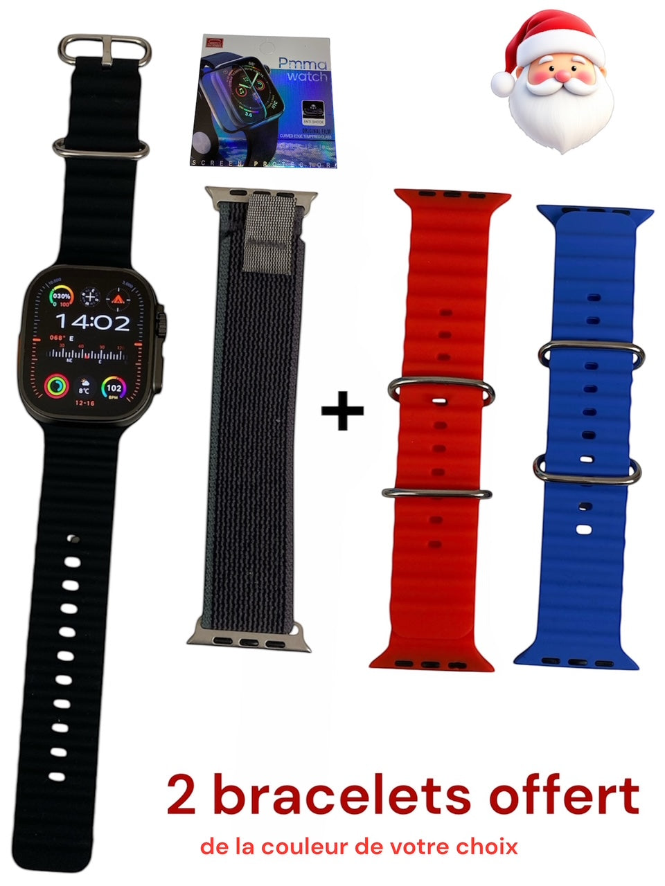 Montre Connectée Bluetooth, UltraMax 3 49mm Compatible iPhone & Android, Appels et Notifications