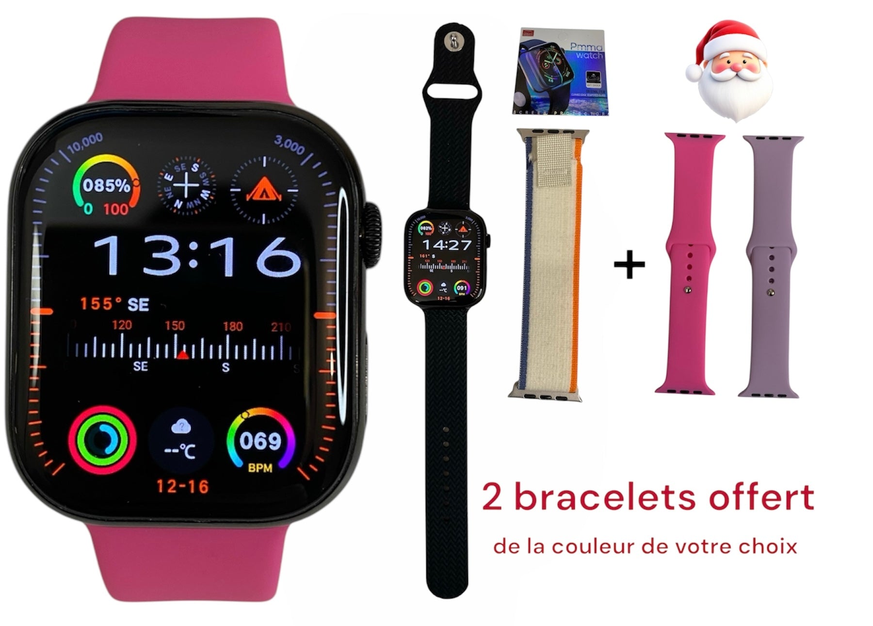 Montre Connectée Bluetooth, ProMaxS10 46mm Compatible iPhone & Android, Appels et Notifications