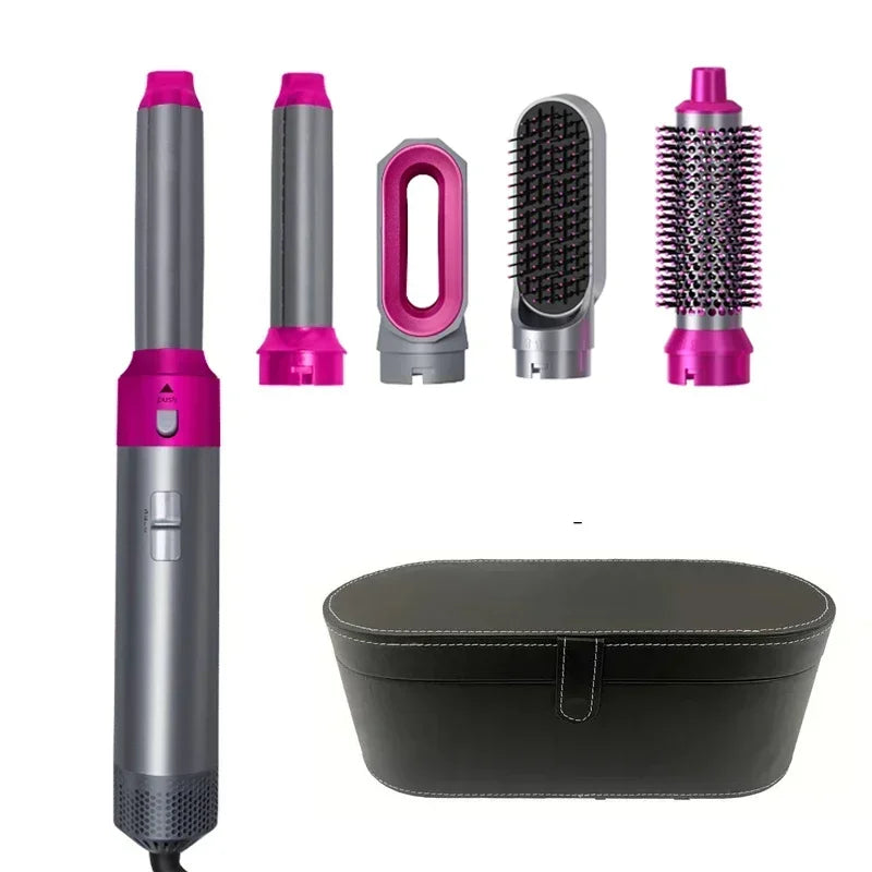 Sèche-Cheveux Brosse Chauffante 5 en 1 Professionnel – Lisseur, Boucleur & Multifonctions