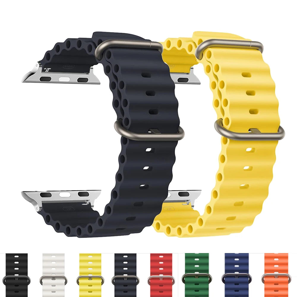 Bracelets OCEAN en Silicone pour IWATCH de 44mm à 49mm