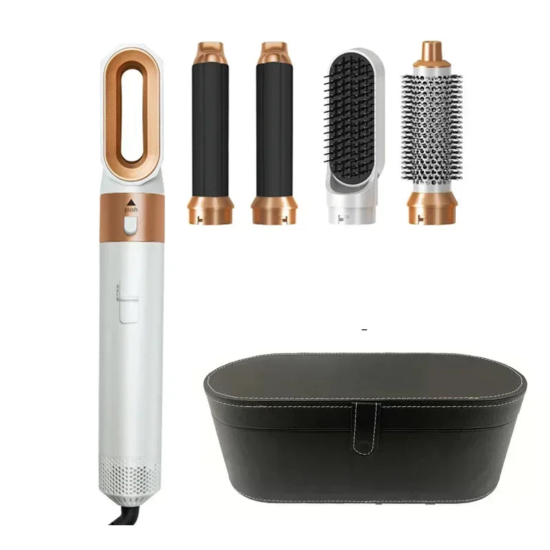 Sèche-Cheveux Brosse Chauffante 5 en 1 Professionnel – Lisseur, Boucleur & Multifonctions