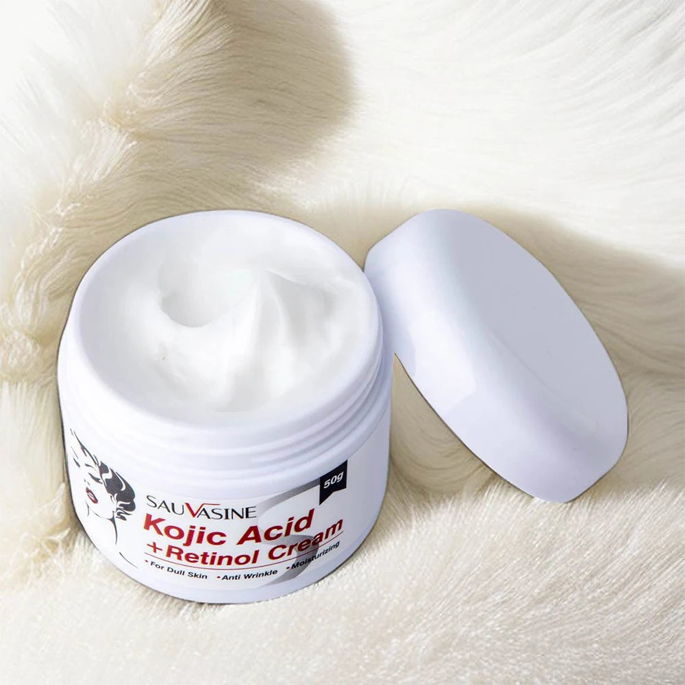 Soin Éclaircissant à l’Acide Kojique – Crème Visage Hydratante & Anti-Taches