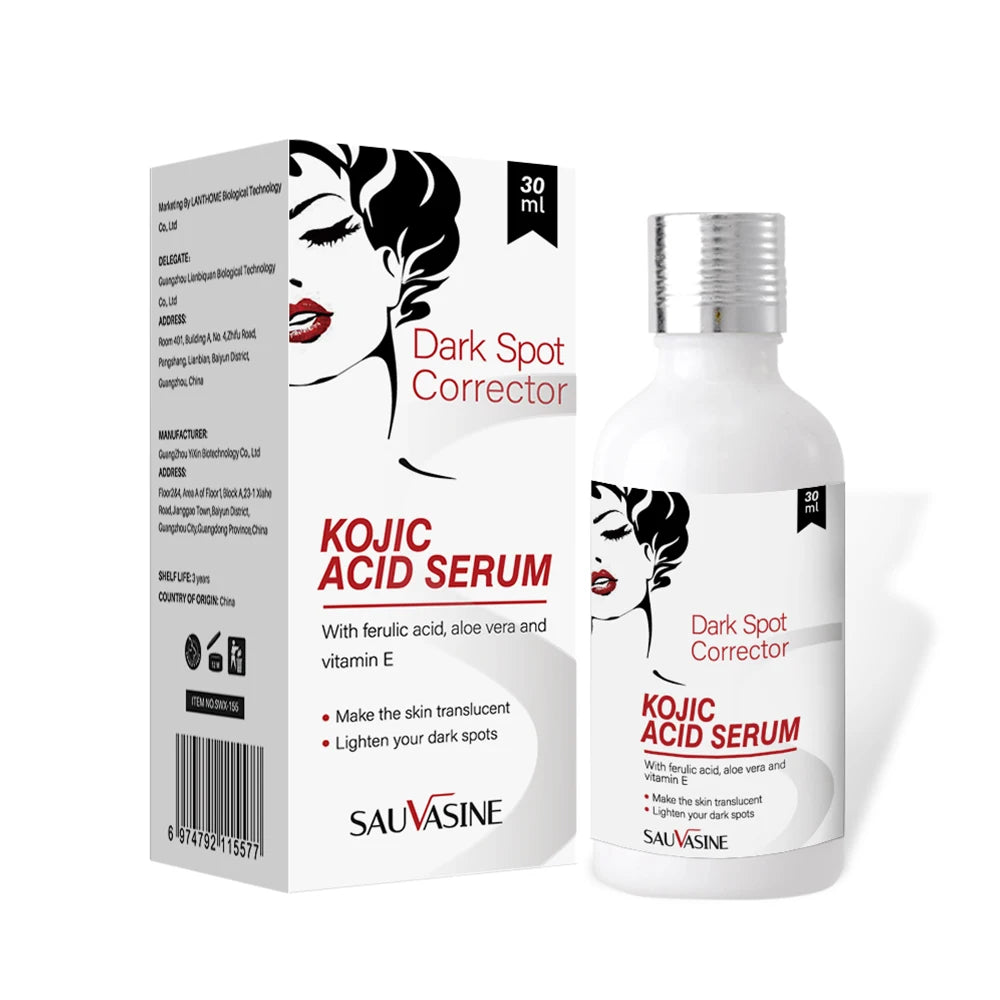 Sérum Visage Éclaircissant à l’Acide Kojique – Anti-Taches & Anti-Rides